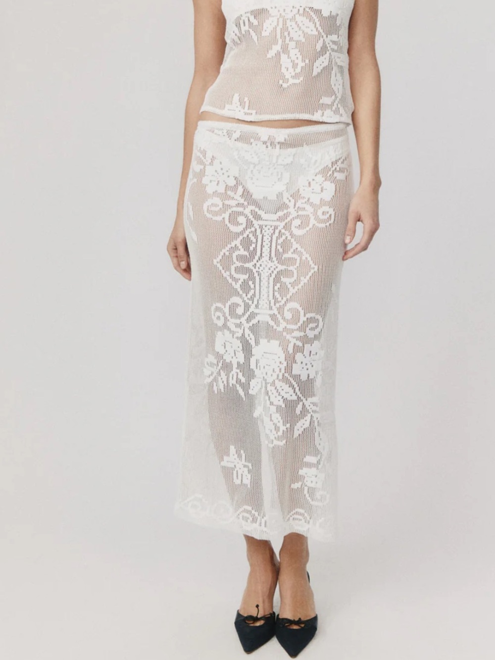 With Jean | Saint Midi Skirt White ASO Kylie Jenner